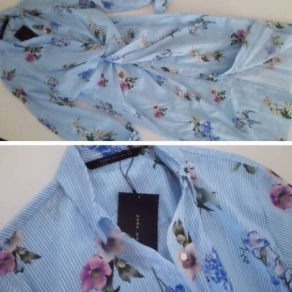 Zara 今季 即 商品 花柄ストライプ シャツワンピース 長谷川京子 インスタm ワンピース 売買されたオークション情報 Yahooの商品情報をアーカイブ公開 オークファン Aucfan Com