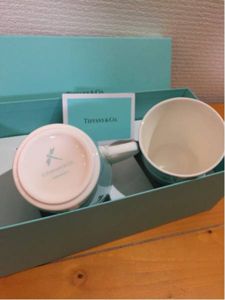 送料込！即決 早い物勝ち！ 新品 未使用 TIFFANY&Co. ティファニーブルーボックス ペアマグカップ 正規品 ☆箱☆リボン付き⑥