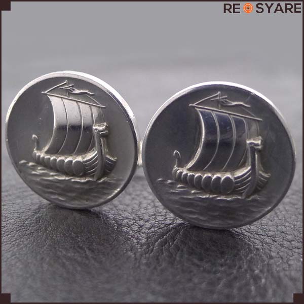 美品*ジョージジェンセン*50*ボート コイン*船 モチーフ*カフス*