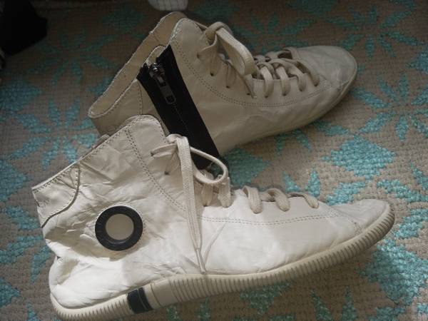 OSKLEN レザー ハイカットスニーカー 36 23～23.5シワ加工 美品 HPフランス アッシュペー　フィリップモデル　ゴールデングース