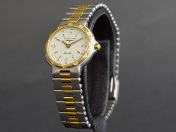 43230●ロンジン LONGINES/ コンクエスト/ ブレスウォッチ/ 腕時計/ クォーツ/ ラウンドフェイス/ ケース・説明書・カード付/ レディース