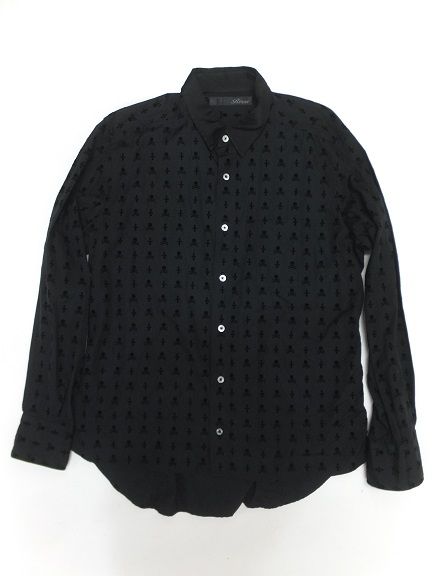 ROEN ロエン　スカル　フロッキーモノグラム　黒　シャツ　0623　bx　R　007103