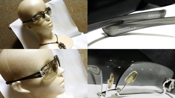 正規良レア グッチGUCCI ビット金具×フラワー装飾スポーティーサングラス黒 ブラックグレー 唯一のエレガントフラワーアクセント 男女兼用