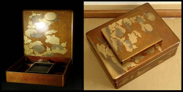 文化遺産オンライン 硯箱 金梨地 菊蒔絵硯箱』 ｜骨董品買取 緑和堂