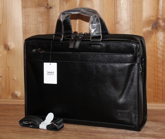 新品★タケオキクチ(TAKEO KIKUCHI)★撥水レザー ビジネスバッグ★定価3万2400円IKETEI取り扱い