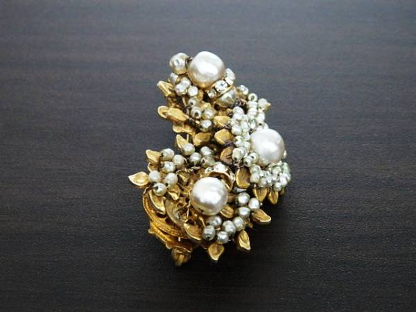 美品【Miriam Haskell】ミリアムハスケル リース ブローチ