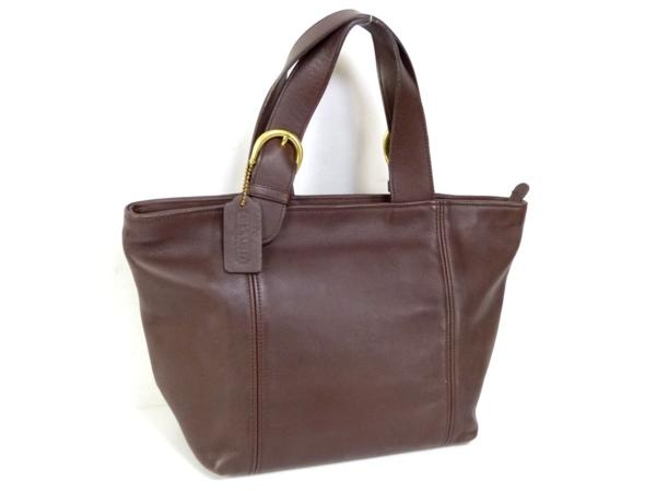 ☆603 良好 コーチ COACH レザー ハンドバッグ ダークブラウン 