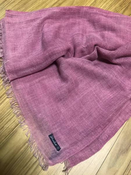 名作★ Faliero Sarti シルク混 フリンジ ストール ファリエロサルティ ★PINK