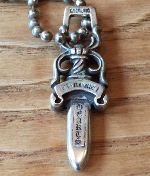 クロムハーツ　CHROME HEARTS　 正規店購入品　シルバー・ ダガー ペンダント　チェーン付