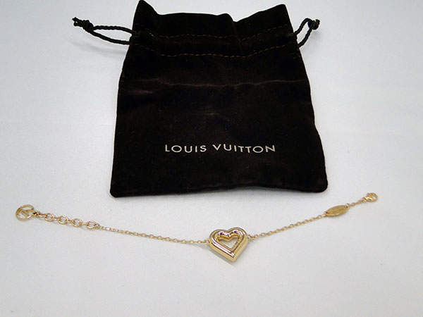 美品　LOUIS VUITTON ハート　ブレスレット　m61143 ルイヴィトン ブレスレット ゴールド・ハート M61143 【Louis Vuitton