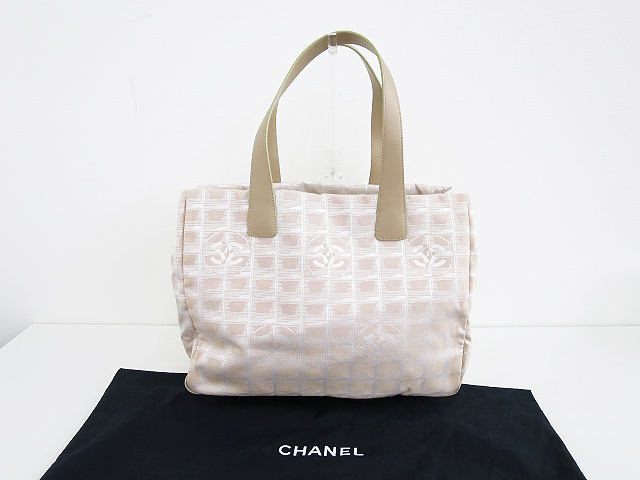 CHANEL シャネル ニュートラベルライン トートバッグ ピンクベージュ al1708a