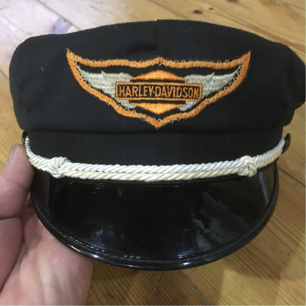 売り切り HARLEY DAVIDSON　ポリス　キャップ　キャスケット　ビンテージ　７０年代前半