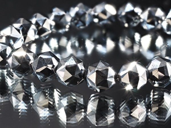 【純度99.9％】 テラヘルツ鉱石 ブレスレット サイズL ８mm玉 スターカット 細胞活性化 肩こり解消