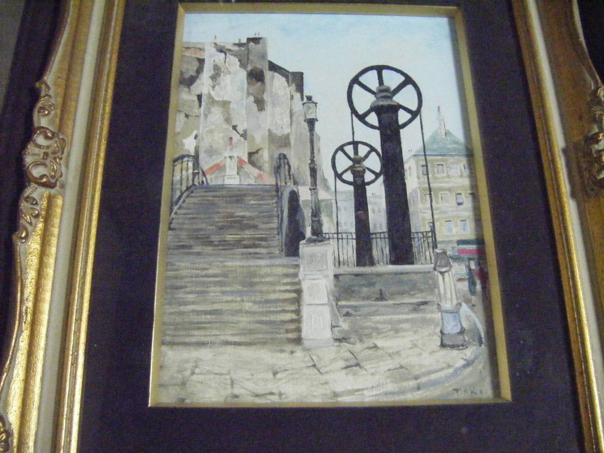 中川時之介　運河　 藤田嗣治と見紛う作品もあります、二科会員_1