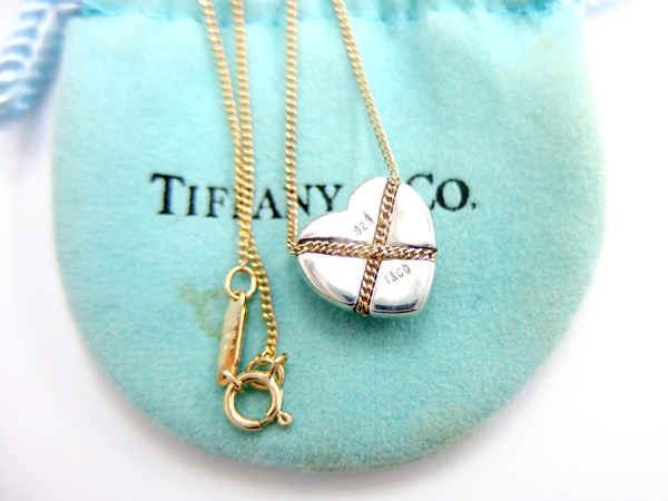 最落なし TIFFANY＆Co. ティファニー K18/SV ハート チェーン シルバー 