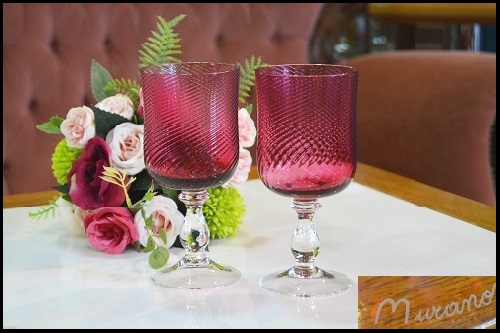 0917673r☆高級品☆ワイングラス 2客 ペア《ベネチアングラス》ナソン＆