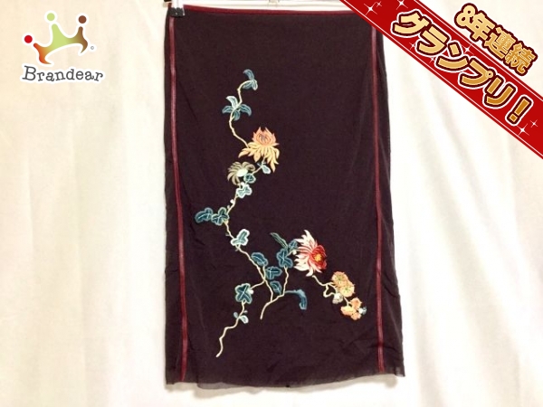 ヴィヴィアンタム VIVIENNE TAM ボトムス スカート ボルドー×ライトグリーン×オレンジ レディース 刺繍