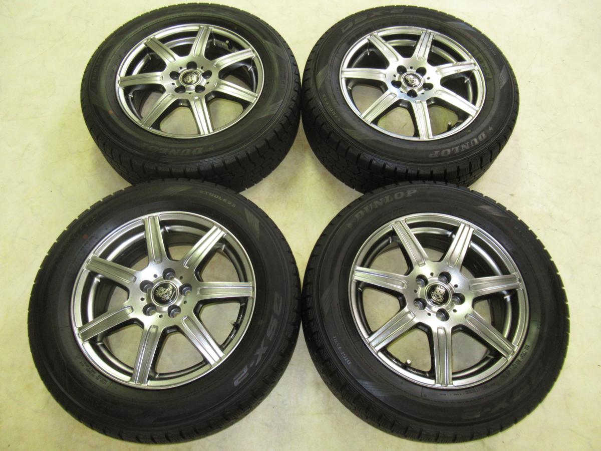 マナレイスポーツ(MANARAY SPORT)7本スポーク 6.5J-16 off+48 pcd100/5H 215/60R16 スタッドレス付き4本セット