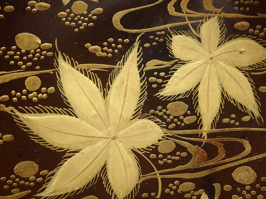 緑屋*南□r 時代漆器 蒔絵 吸物椀 五客 流水紅葉紋 / 緑屋*南□r 時代漆器 蒔絵 吸物椀 五客 流水紅葉紋 /