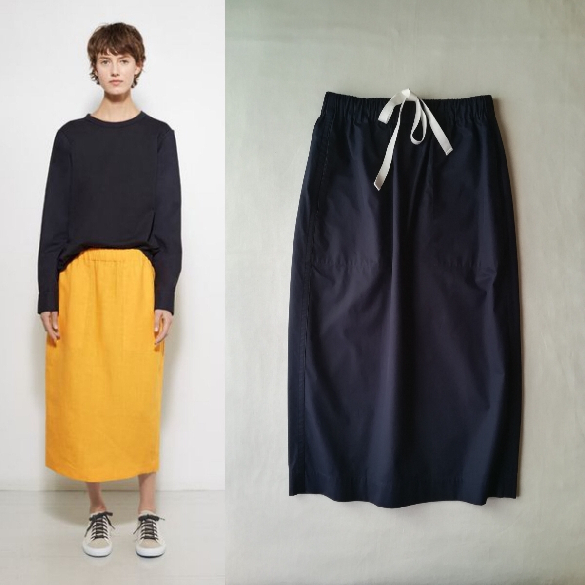 2016SS SOFIE D'HOORE ソフィードール スカート 34 / ネイビー 紺 ビショップ イエナ ドゥロワー