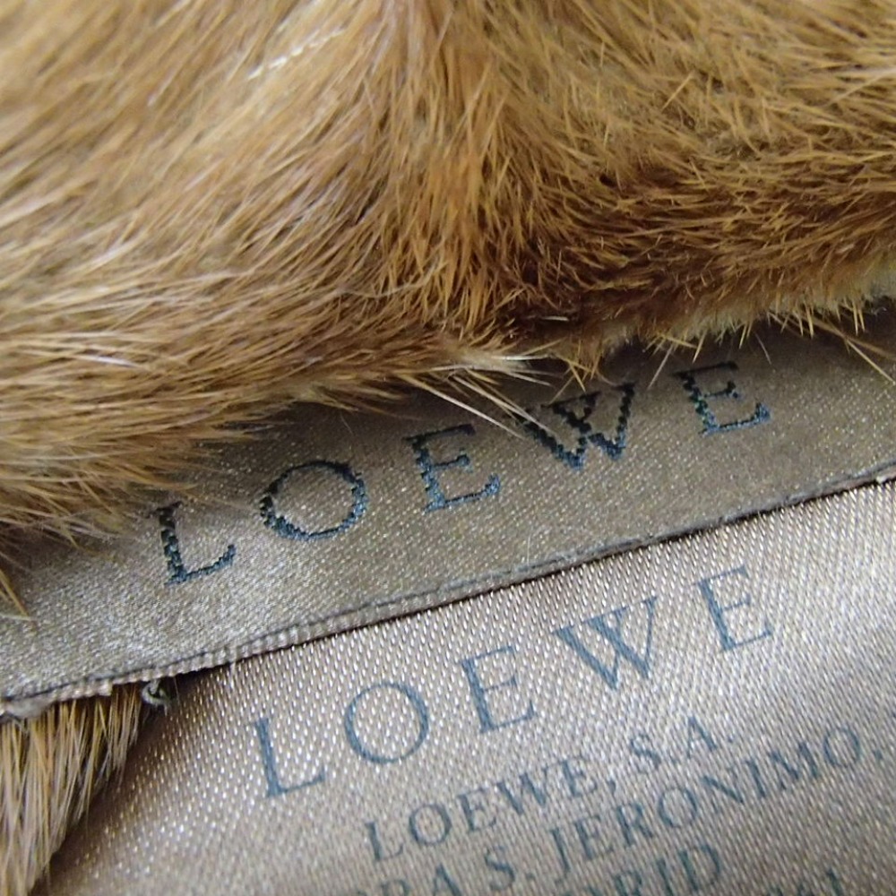 美品□LOEWE ロエベ ミンクファーティペット/マフラー ブラウン LOEWE