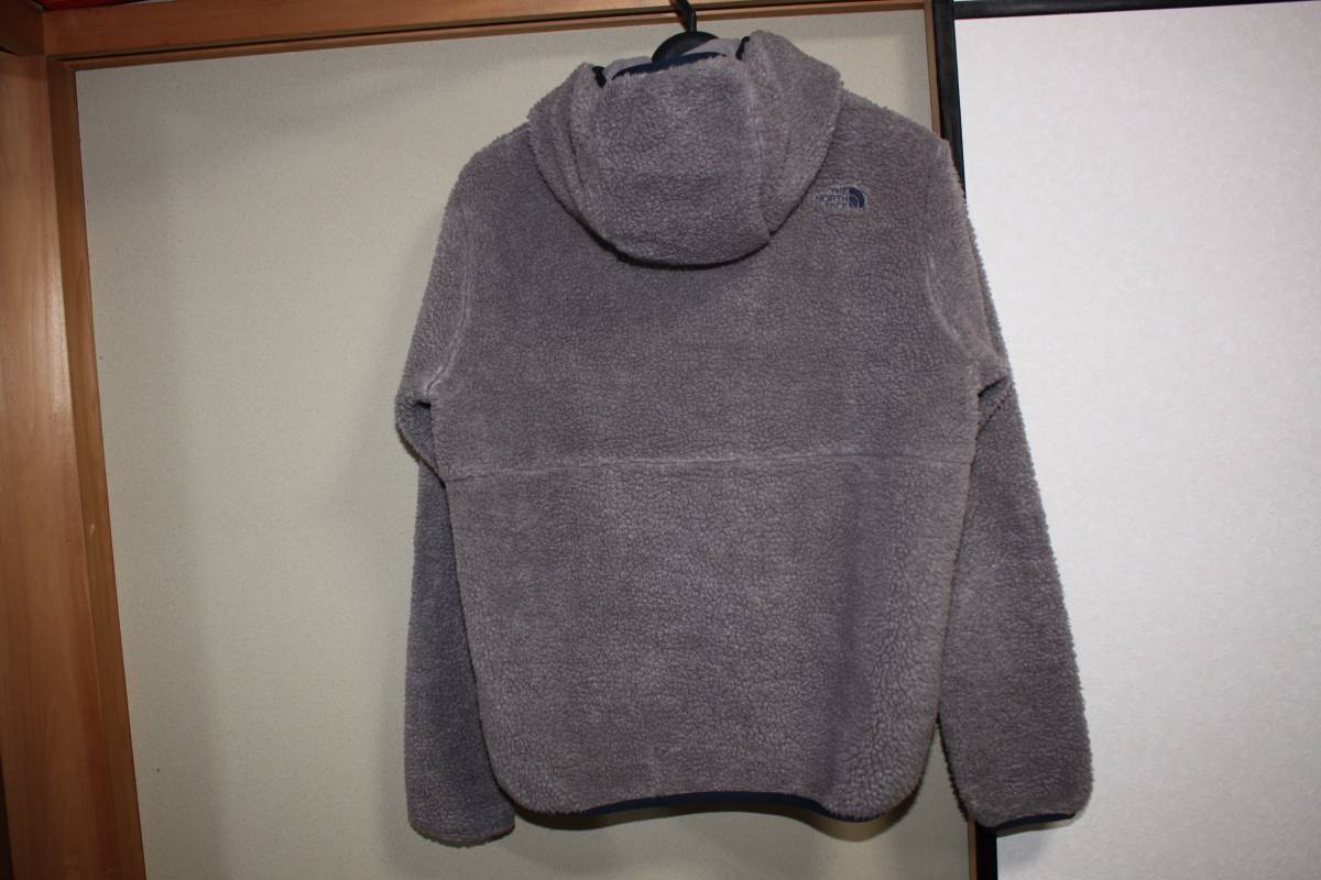 ノースフェイスジップパーカージャケットL　グレー バーサ パイル フーディー フリース AAW45910　フリースモコモコ