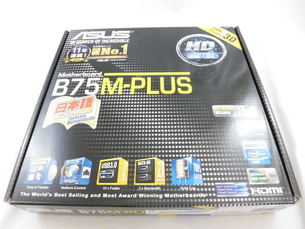 ジャンク品●ASUSTeK Intel B75搭載 マザーボード LGA1155対応 B75M-PLUS【microATX】●
