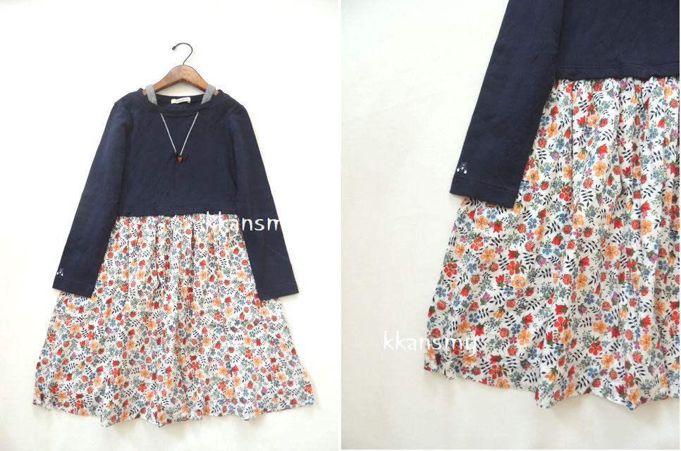 ファミリア f dash*リバティ切替ワンピース140