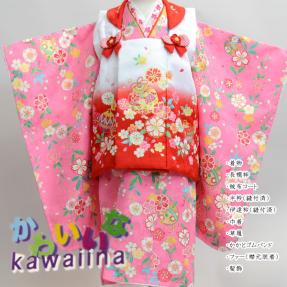 七五三 女児 三歳 被布 着物 フルセット 半衿 ファー kawaiina