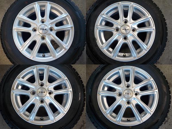 車 富山から☆155/65R14 ホイール/スタッドレスタイヤ 4本 8分山