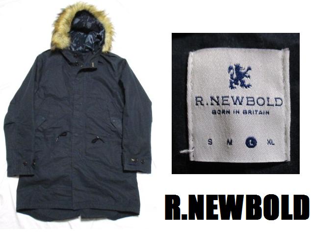 美品R.NEWBOLD★ファー＆ライナー付モッズコート★ネイビー★L