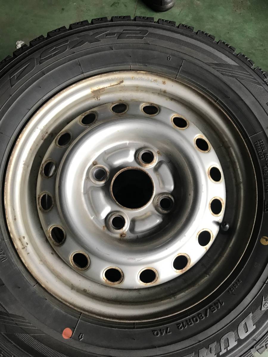 バリ山145/80R12 74Q 鉄ホイール・激安!!4本セット価格608