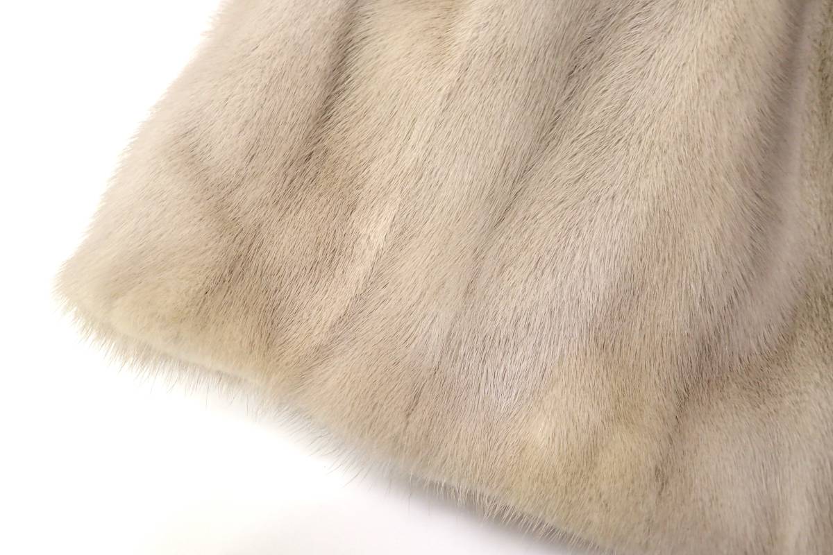 中古◇AZUMA サファイアミンク セミロングコート 13 ダークブラウン系