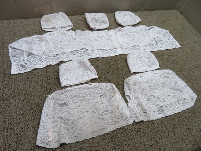 3428・トヨタ クラウン JZS175 純正【シートカバー】レース ハーフ 1台分セット ★17 セダン フロントパワーシート サイドエアバック対応