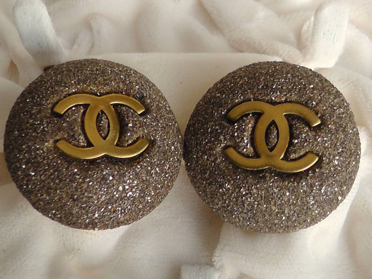 CHANEL シャネル イヤリング ブラウン×ゴールド シャネル ピアス 