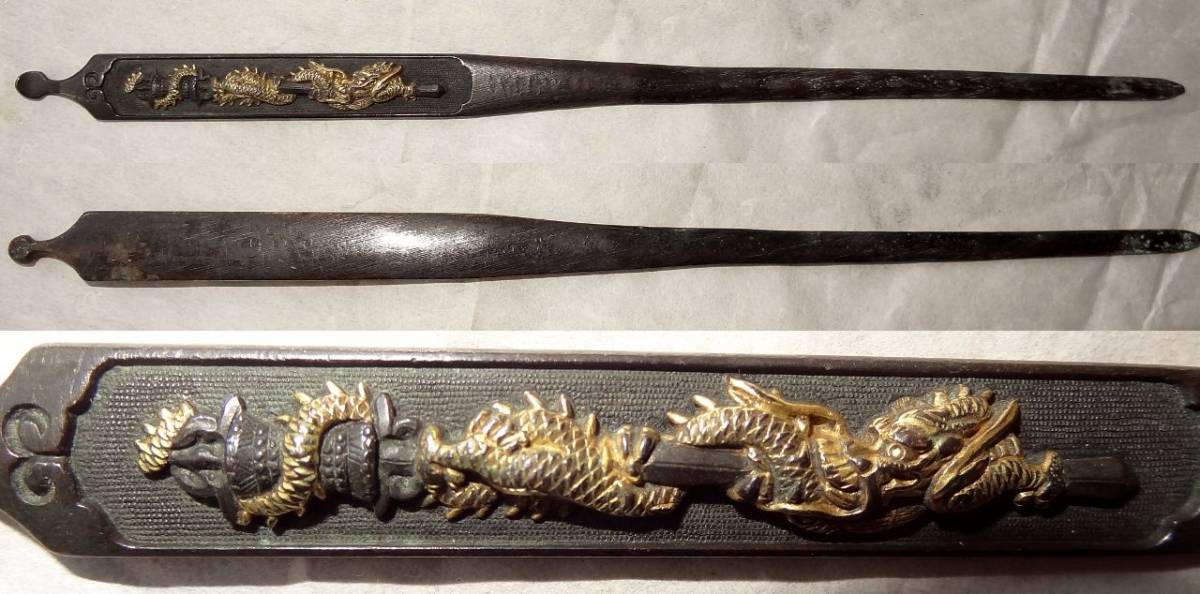 刀装具 骨董逸品秋草虫図鍔 無銘 赤銅地 鍔 鍍金 日本刀 鋤出彫 秋草図