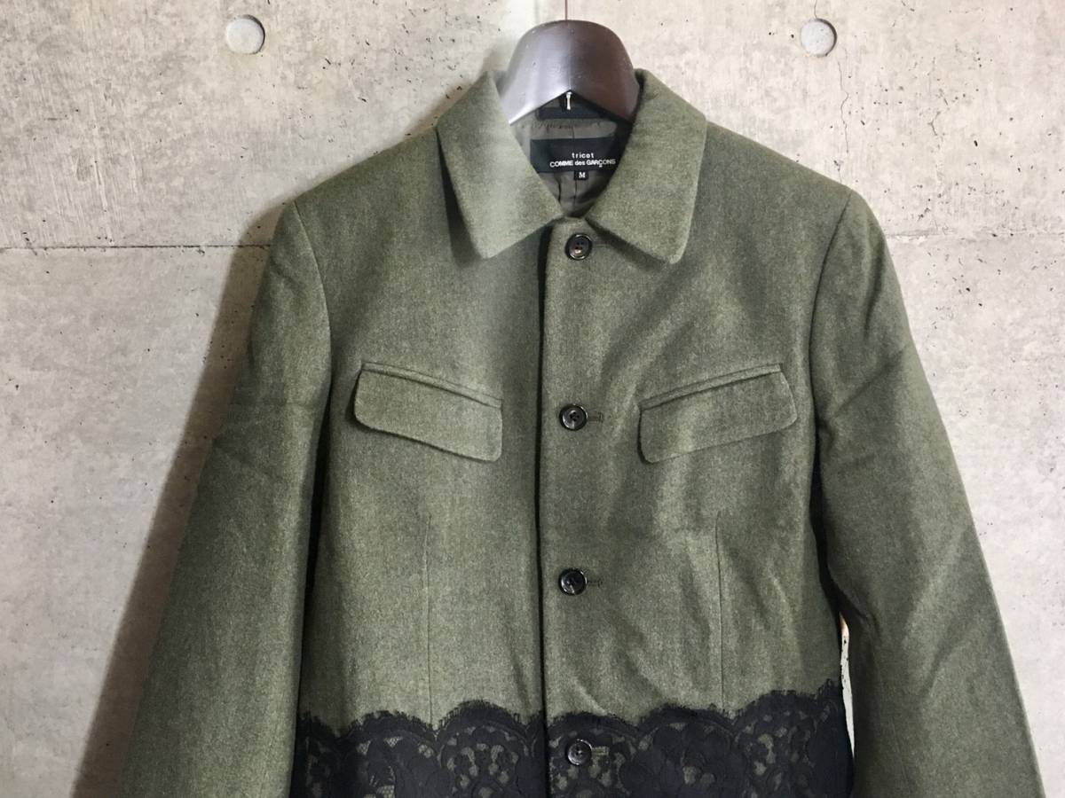 新作登場，本物保証 AD 2000 tricot COMME DES GARCONS ギャルソン オリーブウール &times; ブラックウール ジャケット M 日本製(ジャケット、ブレザー)｜売買されたオークション情報、yahooの商品情報をアーカイブ公開 - オ 女性用