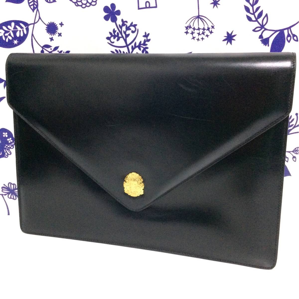 レア 希少 オールド セリーヌ OLD CELINE レザー クラッチバッグ 