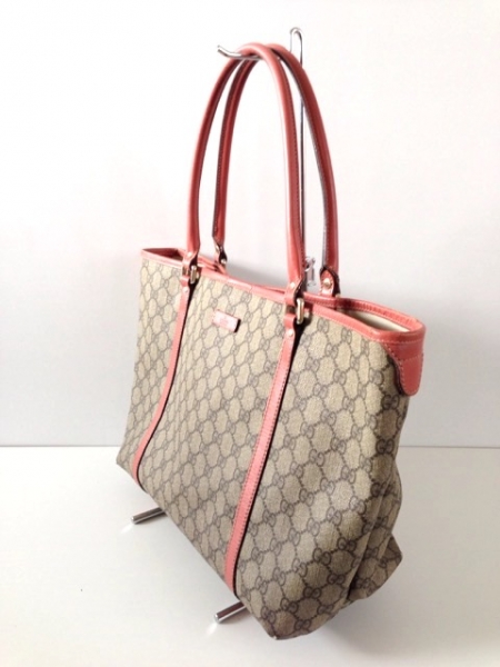 グッチ GUCCI バッグ トートバッグ PVC(塩化ビニール)×レザー ベージュ 