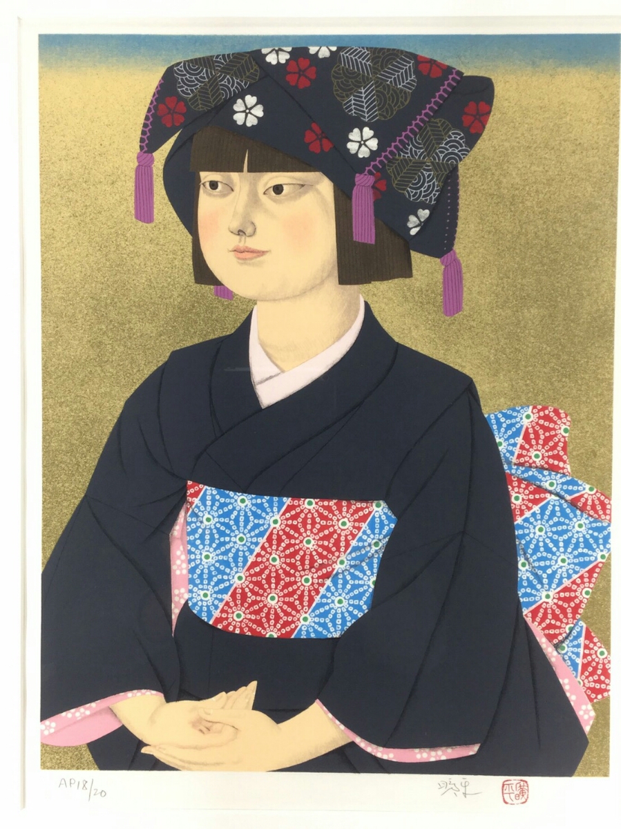 森田曠平 舞子四題 師走 限定版 木版画 額装 美人画 古美術 森田曠平 2026年最新Yahoo!オークション 『洛北少女』 [古美術こもれび