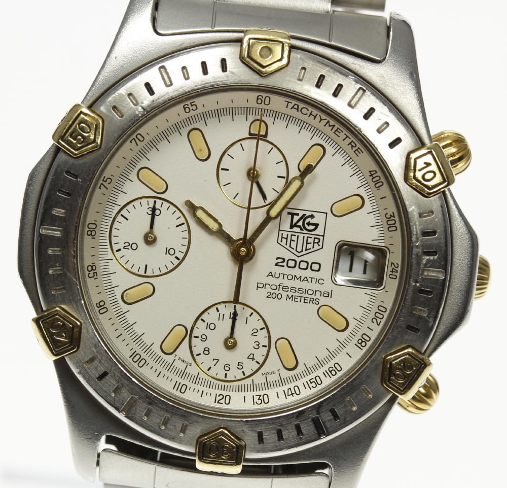  TAGHEUER タグホイヤー 2000シリーズ クロノグラフ 165.806/1 自動巻き メンズ(2000シリーズ)｜売買されたオークション情報、yahooの商品情報をアーカイブ公開 - オークファン 2000シリーズ