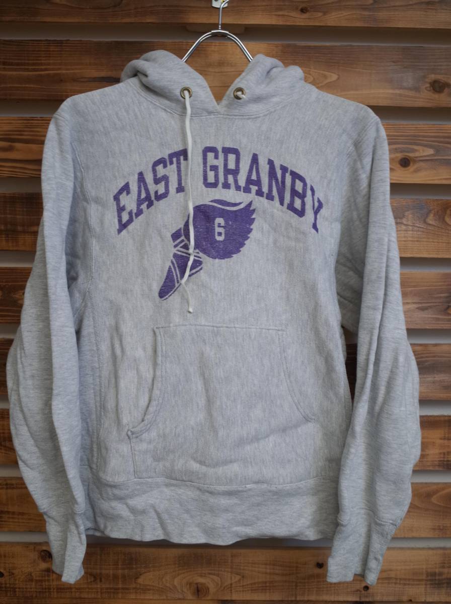 は699☆vintage 80's USA製 Champion チャンピオン REVERSE WEAVE リバースウィーブ ウイングフット プルオーバー パーカー S グレー