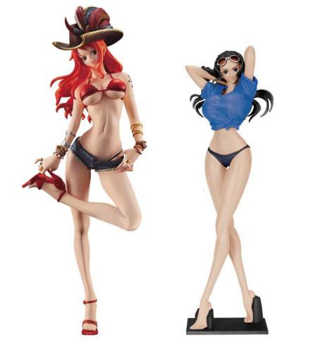 ワンピース ナミ&ニコ・ロビン 2種セット FLAG DIAMOND SHIP NAMI & CⅡ：FIGURE NICO.ROBIN フィギュア 巨乳 水着 スケスケ へそ出し