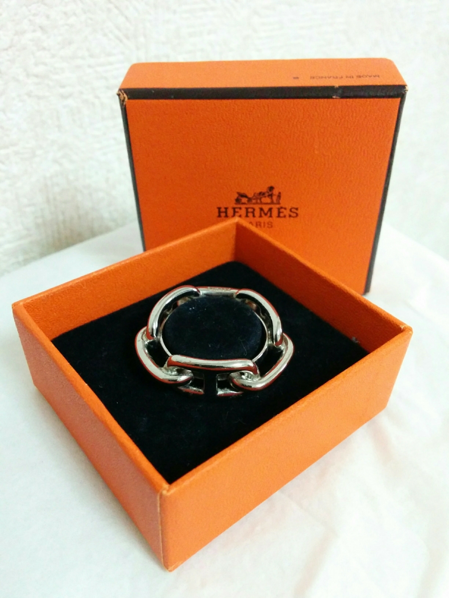 HERMES エルメス スカーフリング シルバー色 