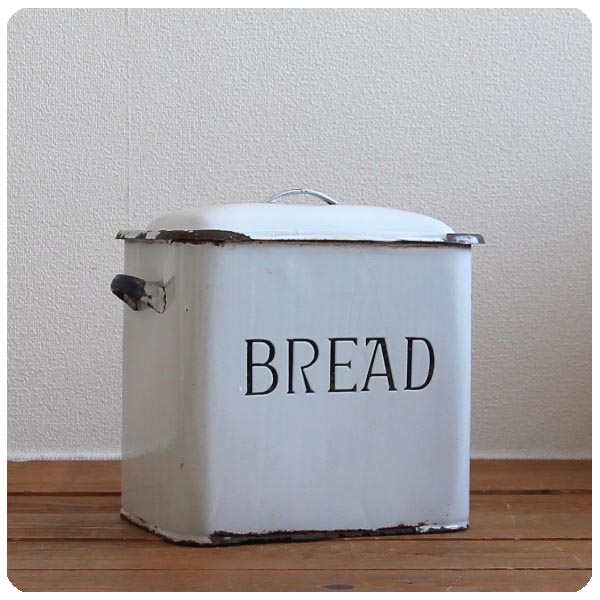 イギリス アンティーク ホーロー ブレッド缶/キッチン雑貨/エナメル