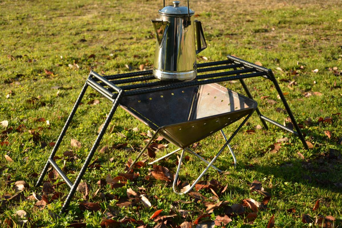 ★３Way★焚き火グリルスタンドセット★焚き火道具★ロストル★直火★キャンプに！！