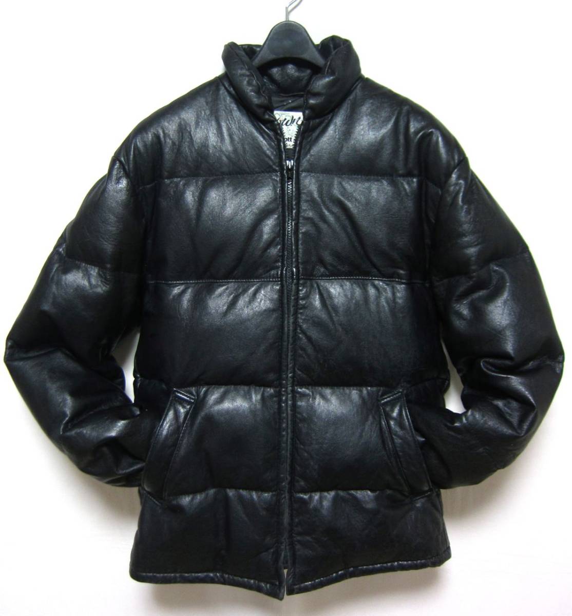 SCHOTT ショット 214D 羊革 ラムレザーダウンジャケット 34 黒