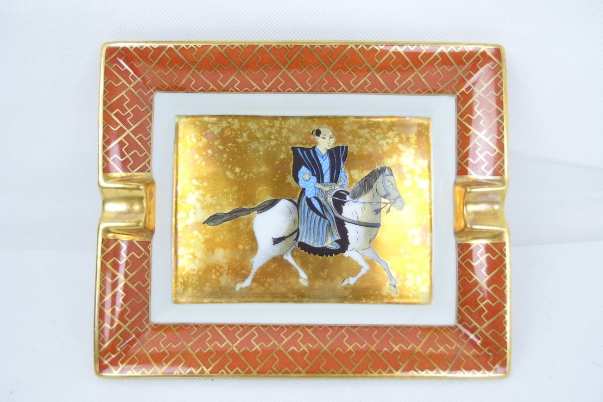HERMES エルメス アッシュトレイ灰皿 織田信長 金彩 希少 HERMES
