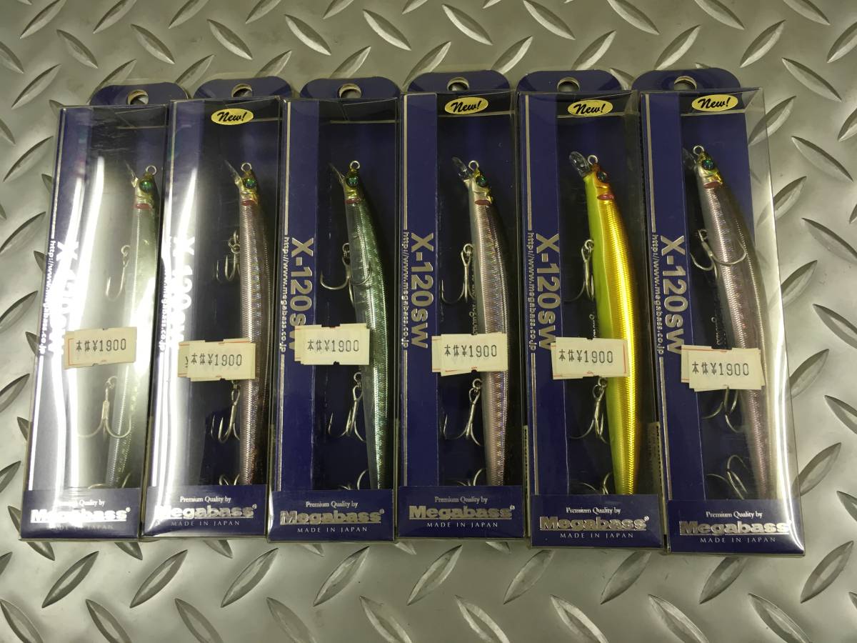 ☆ルアーセット　１５　メガバス　Ｘ　１２０　ＳＷ　１２．５ｇ　６個セット　展示品　シーバス☆