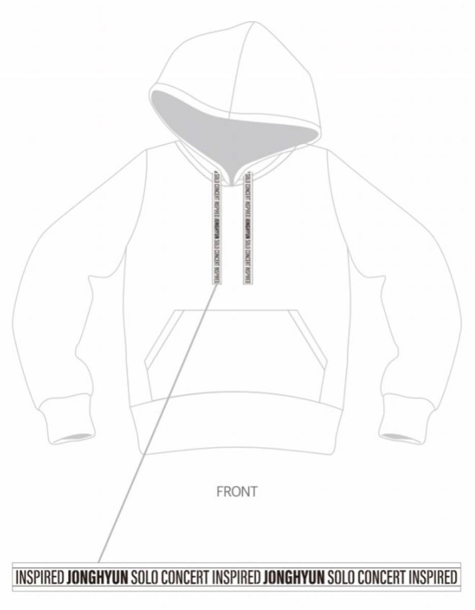 SHINee JONGHYUN INSPIRED HOODIE WHITE ジョンヒョン フーディ パーカー 白 ソロコン